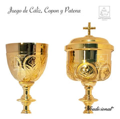 Caliz Copon Y Patena Para Iglesia O Capilla C397 Tradicional