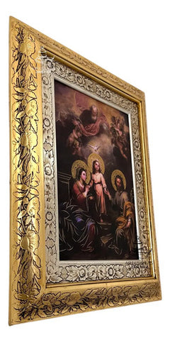 Cuadro Sagrada Familia Murillo 60x47 Cm Combinado Oro Y Plata Oro Y Plata