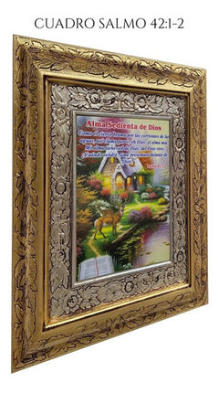 Cuadro Salmo 42:1-2 45x40 Cm Combinado Oro Y Plata Oro Y Plata
