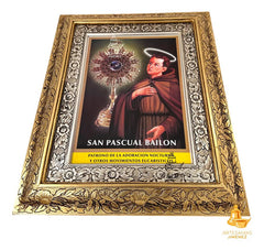 Cuadro San Pascual Bailón 60x47 Cm Combinado Oro Y Plata Oro Y Plata