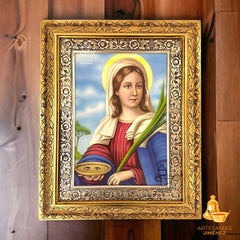 Cuadro San Lucia 60x47 Cm Combinado Oro Y Plata Oro Y Plata