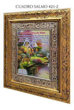 Cuadro Salmo 42:1-2 45x40 Cm Combinado Oro Y Plata Oro Y Plata