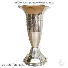 Floreros O Jarrones 25 Cm Para Altar 2 Piezas Plateado Tulipán