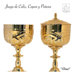 Caliz Copon Y Patena Para Iglesia O Capilla Cruz C311