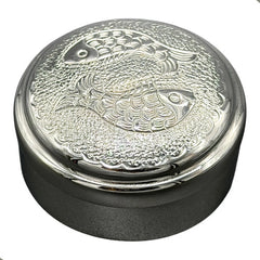 Caja Hostiaria Plateada Para Hostias Chica Peces
