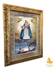 Cuadro Virgen De La Caridad Del Cobre 60x47 Cm Combinado Oro Y Plata Oro Y Plata