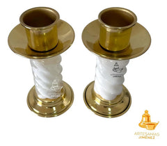 Candeleros De Mesa Para Altar Iglesia Espiral O Caramelo Dorado