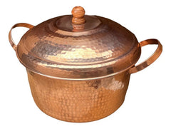 Cazuela O Cacerola De Cobre Con Tapa 7 Litros Marrón