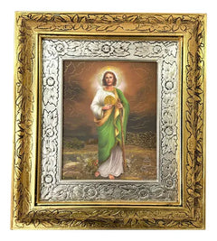 Cuadro San Judas Tadeo 45x40 Cm N01 Combinado Oro Y Plata Oro Y Plata