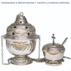 Incensario O Botafumeiro Y Naveta Grande Liturgico