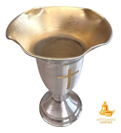 Floreros O Jarrones 40 Cm Iglesia O Capilla Con Cruz Santana Plateado Tulipán