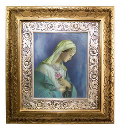 Cuadro Rosa Mistica 45x40 Cm A0903 Combinado Oro Y Plata Oro Y Plata
