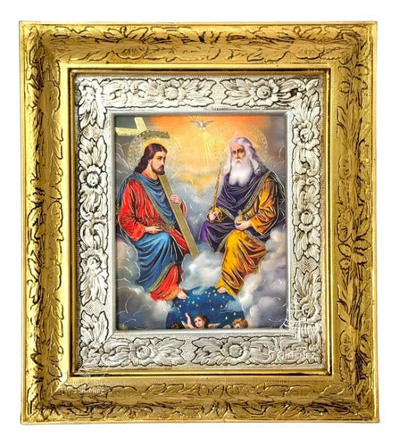 Cuadro Divina Providencia 45x40 Cm V2 Combinado Oro Y Plata Oro Y Plata Combinado Oro Plata Oro Plata