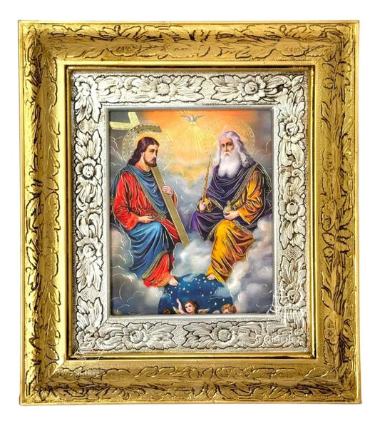 Cuadro de la Divina Providencia, 45x40 cm, acabado combinado oro y plata