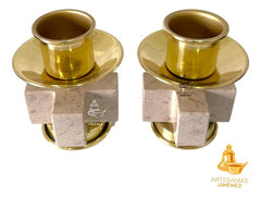 Candeleros De Mesa Para Altar Iglesia Cruz Dorado