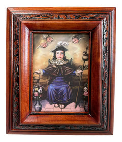 Cuadro Santo Niño Atocha Color Nogal Madera De Pino 22x19 Cm Color Nogal