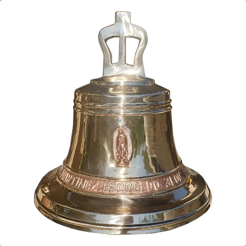 Campana de bronce para iglesia, capilla y presidencia, fundida a mano en México