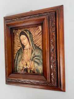 Cuadro Busto Virgen De Guadalupe Resplandor C00015 Nogal Nogal