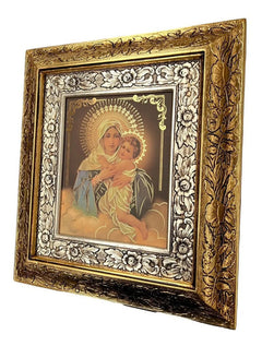 Cuadro Virgen Schoenstatt 45x40 Cm A#1 Combinado Oro Y Plata Oro Y Plata