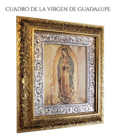 Cuadro Virgen De Guadalupe Regalo 45*40 Cm Combinado Oro Y Plata Oro Y Plata