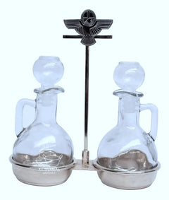 Juego De Vinajeras Para Agua Y Vino Cristal A961 Plateada