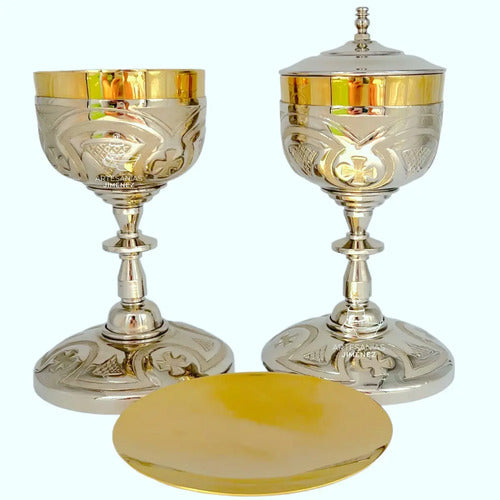 Caliz Y Copon Plateado Cruces