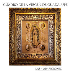 Cuadro Virgen De Guadalupe Las 4 Apariciones 45x40 Cm Combinado Oro Y Plata Oro Y Plata