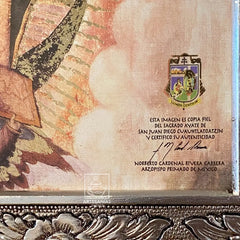 Cuadro De La Virgen De Guadalupe Litografía 60x47 Cm Combinado Oro Y Plata Oro Y Plata