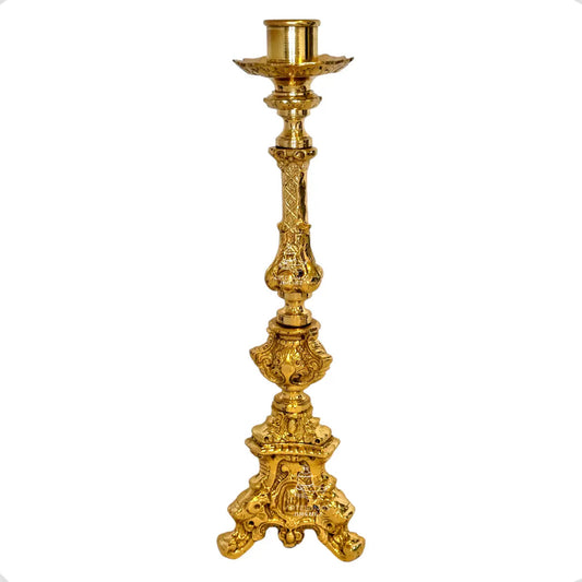 Candelabro barroco de 60 cm de bronce, 1 pieza, hecho a mano en México