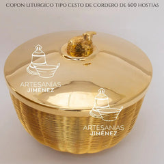 Cesto Copon Liturgico 600 Hostias Dorado