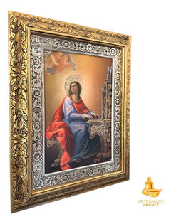 Cuadro Santa Cecilia 60x47 Cm V2 Combinado Oro Y Plata Oro Y Plata