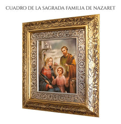 Cuadro Sagrada Familia De Nazaret 45x40 Cm Combinado Oro Y Plata Oro Y Plata