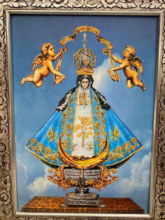 Cuadro Virgen De San Juan De Los Lagos 60x47 Cm Combinado Oro Y Plata Oro Y Plata