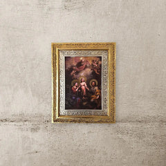 Cuadro Sagrada Familia Murillo 60x47 Cm Combinado Oro Y Plata Oro Y Plata