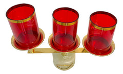 Candeleros De Tres Luces (2 Piezas) Cuadrados Con Pantallas Cruz Y Pez