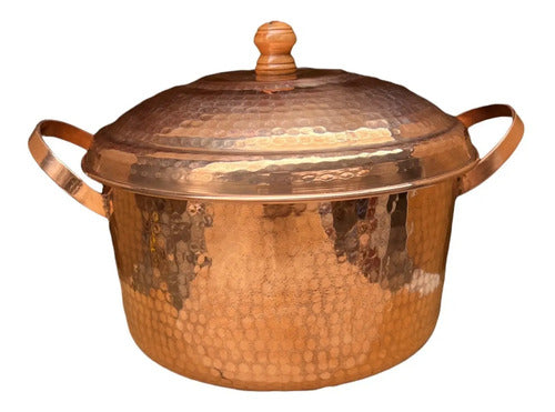Cazuela O Cacerola De Cobre Con Tapa 7 Litros Marrón