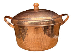 Cazuela O Cacerola De Cobre Con Tapa 7 Litros Marrón