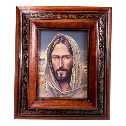 Cuadro de la Divina Providencia, acabado nogal, hecho a mano en México