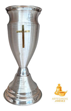 Floreros O Jarrones 50 Cm Iglesia O Capilla Con Cruz Cuello Plateado Tulipán