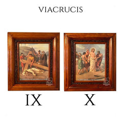 Cuadro Vía Crucis O Viacrucis En Madera 15 Piezas 40x35 Cm