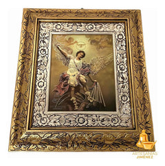 Cuadro San Miguel Arcangel 45x40 Cm Combinado Oro Y Plata Oro Y Plata