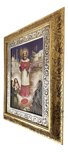 Cuadro Santa Ramon Nonato 60x47 Cm Combinado Oro Y Plata Oro Y Plata