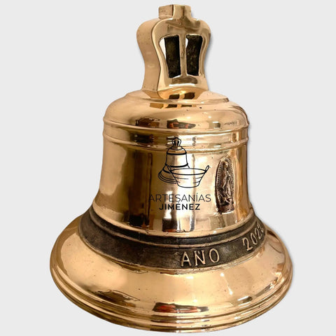 Campana de bronce de 50 kg para iglesias, capillas y presidencias, fundida a mano en México