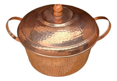 Cazuela O Cacerola De Cobre Con Tapa 7 Litros Marrón