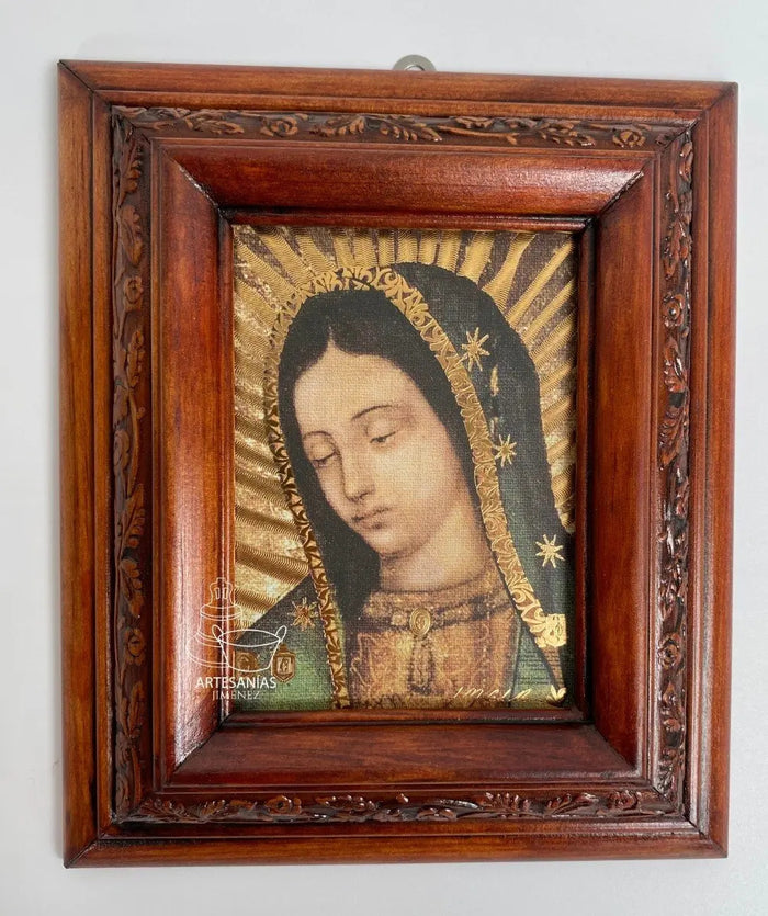 Our Lady of Guadalupe Face Framed Picture C00012 Walnut