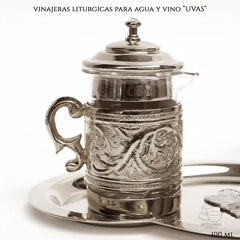 Juego De Vinajeras Para Agua Y Vino Plateada Uvas 100 Ml