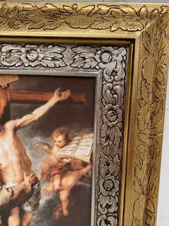 Cuadro San Francisco De Asis 60x47 Cm Combinado Oro Y Plata Oro Y Plata