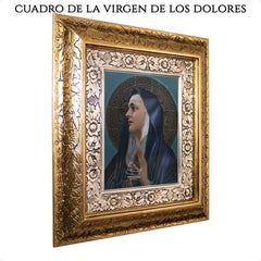 Cuadro Virgen De Los Dolores 45x40 Cm Combinado Oro Y Plata Oro Y Plata