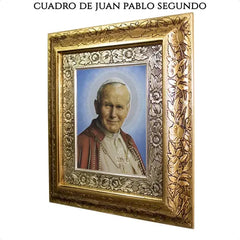 Cuadro Juan Pablo Segundo 45x40 Cm Combinado Oro Y Plata Oro Y Plata