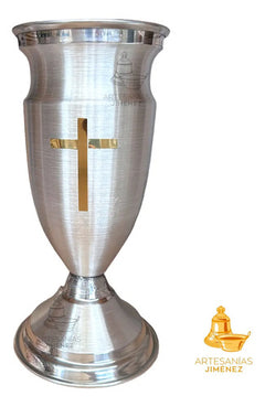 Floreros O Jarrones 40 Cm Iglesia O Capilla Con Cruz Cuello Plateado Tulipán